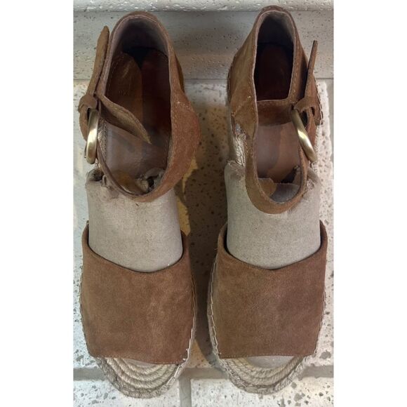 Marc Fisher Alida Espadrille Platform Wedge Natural  Brown Sandal Size 11 - Picture 6 of 16